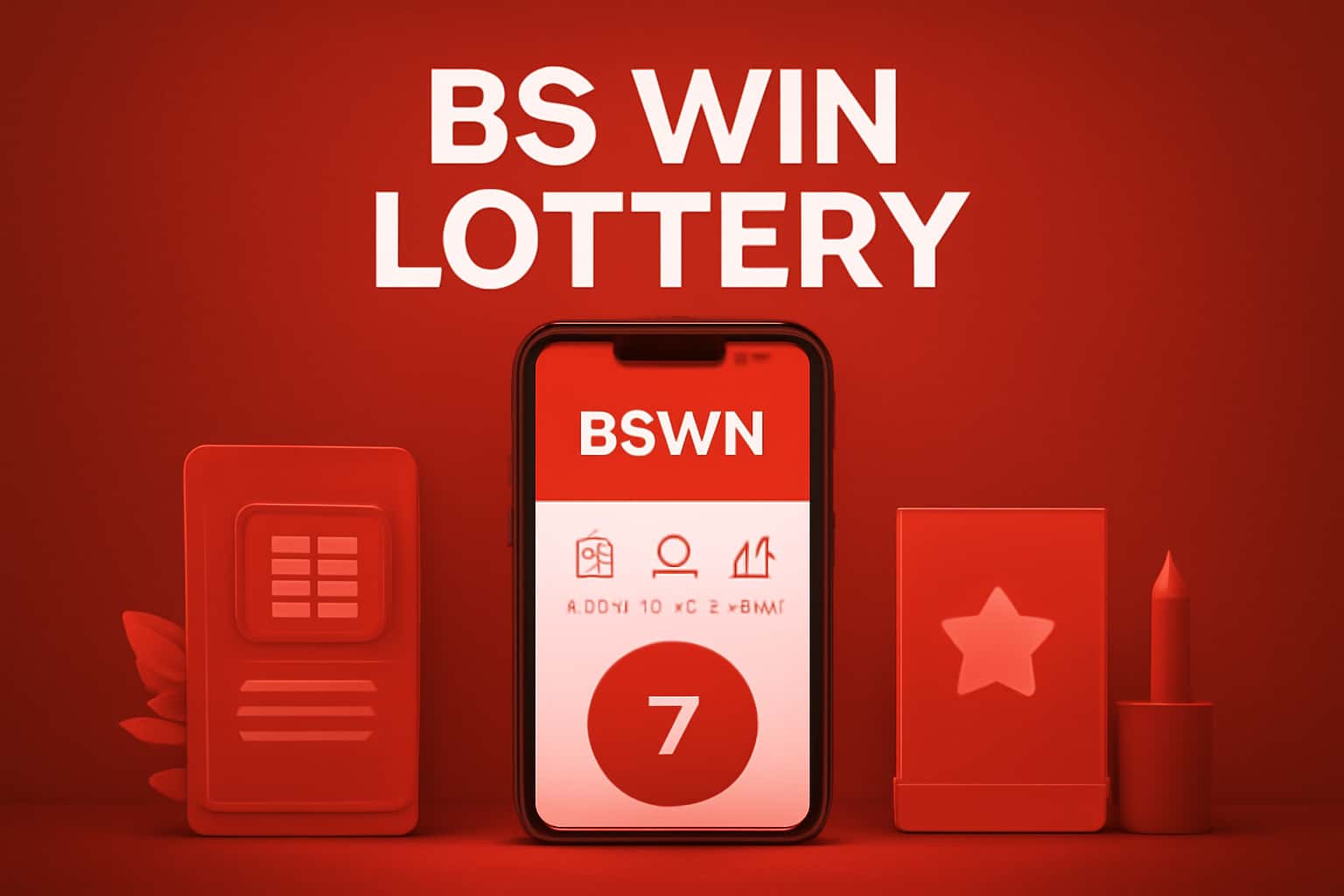 An educational scene highlighting the features of the BS Win Lottery app.