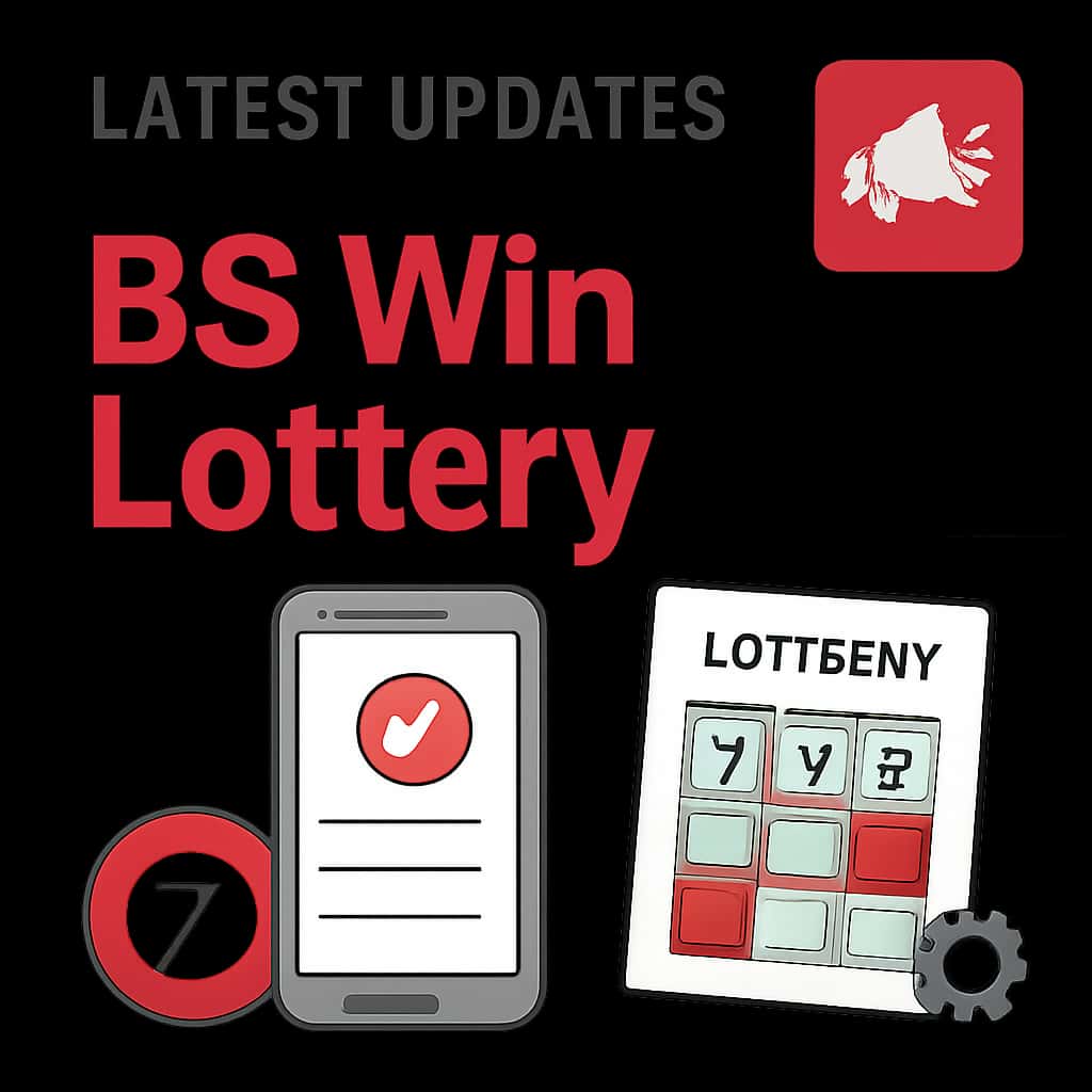 Illustration detailing new features in the BS Win Lottery app.