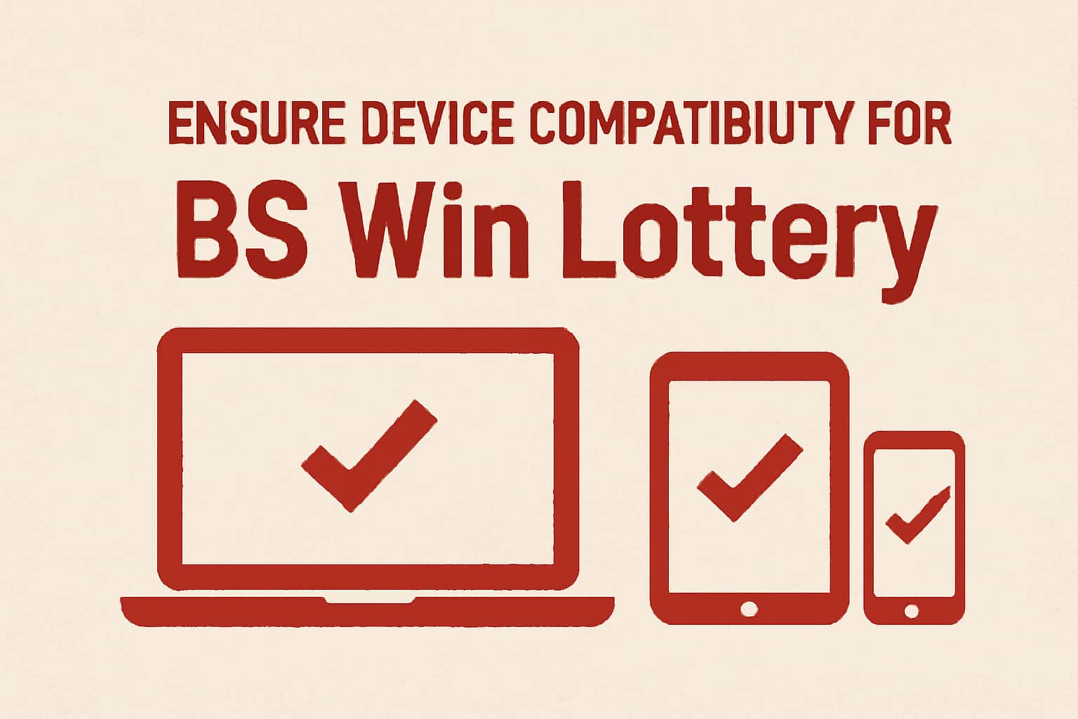 An informative graphic related to device compatibility for the BS Win Lottery.