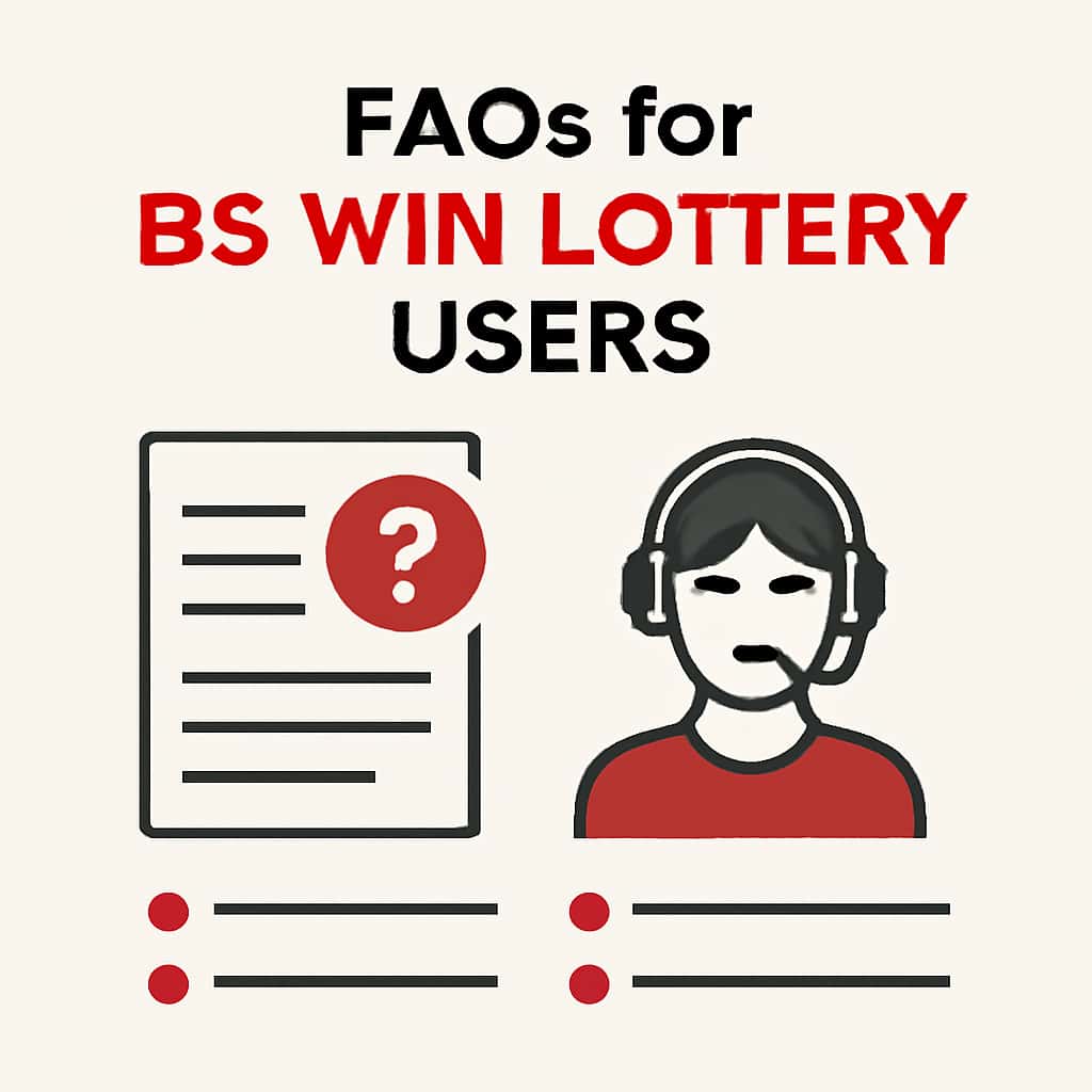 An educational diagram illustrating the FAQs for BS Win Lottery users.