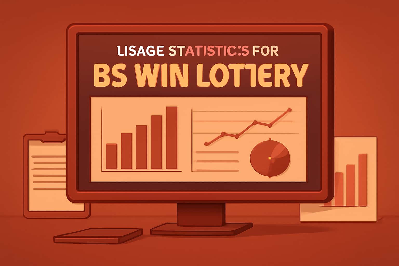 A visually appealing representation of usage statistics related to the BS Win Lottery, showcasing engagement metrics.