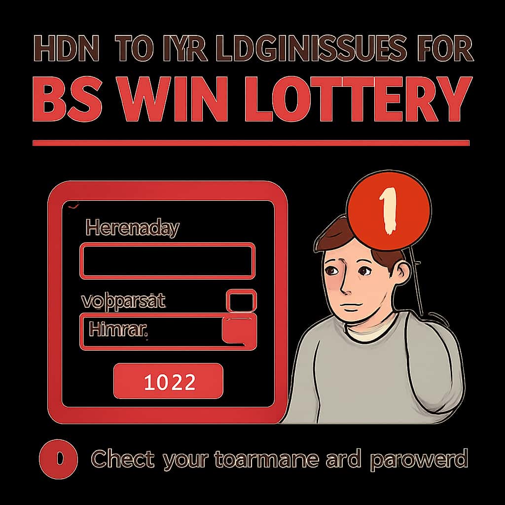 An educational diagram on troubleshooting login issues for BS Win Lottery.