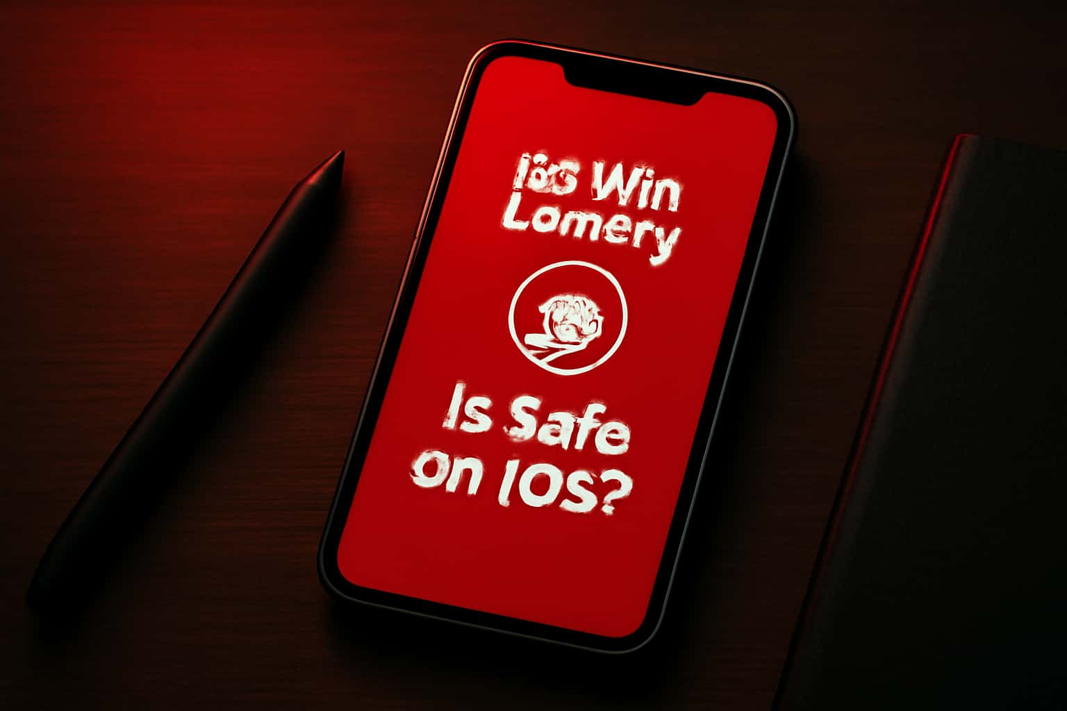 An informative visual representation of the safety features of the BS Win Lottery app on iOS.