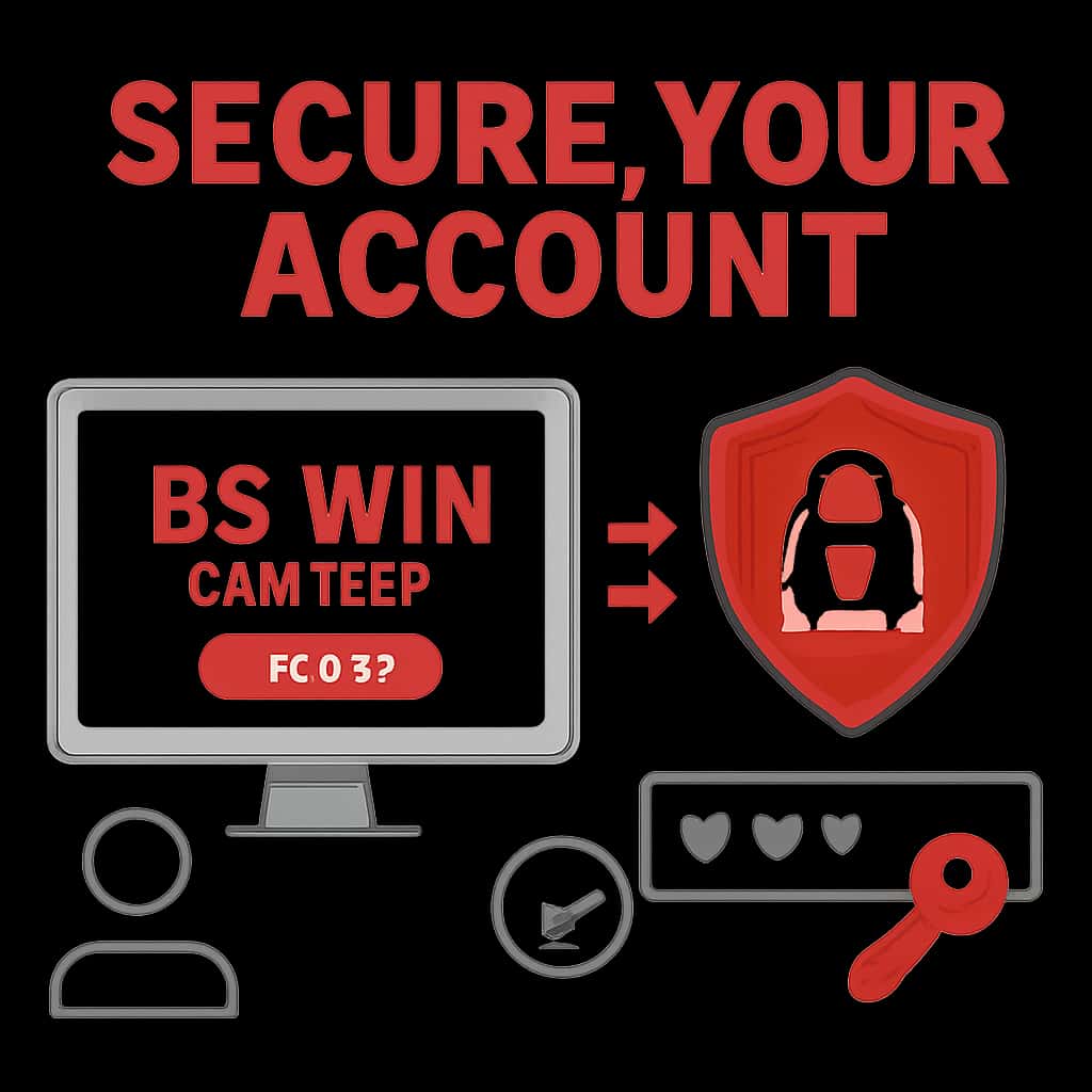 An educational diagram on securing your BS Win Lottery account.